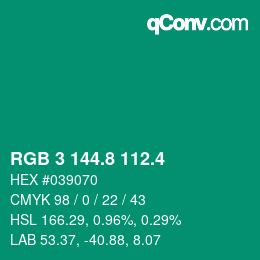 カラーコード: RGB 3 144.8 112.4 | qconv.com