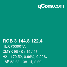 カラーコード: RGB 3 144.8 122.4 | qconv.com