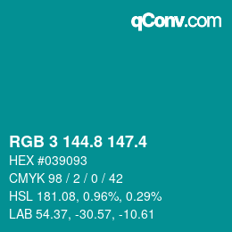 カラーコード: RGB 3 144.8 147.4 | qconv.com