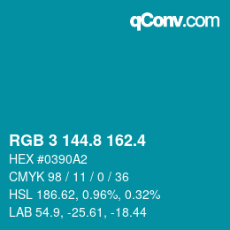 カラーコード: RGB 3 144.8 162.4 | qconv.com
