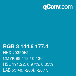 カラーコード: RGB 3 144.8 177.4 | qconv.com