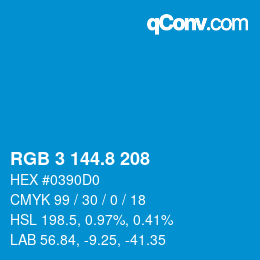 カラーコード: RGB 3 144.8 208 | qconv.com