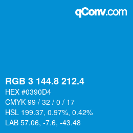 カラーコード: RGB 3 144.8 212.4 | qconv.com