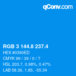 カラーコード: RGB 3 144.8 237.4 | qconv.com