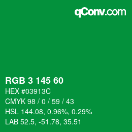 Color code: RGB 3 145 60 | qconv.com