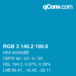カラーコード: RGB 3 146.2 190.6 | qconv.com