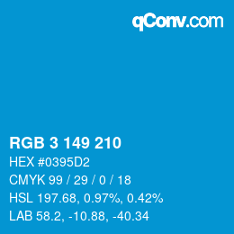 Color code: RGB 3 149 210 | qconv.com
