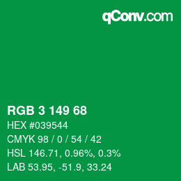 Color code: RGB 3 149 68 | qconv.com