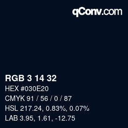 Color code: RGB 3 14 32 | qconv.com