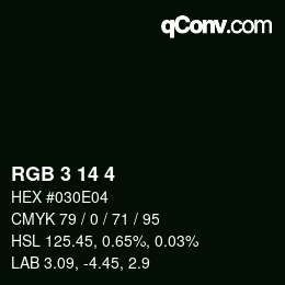 Color code: RGB 3 14 4 | qconv.com