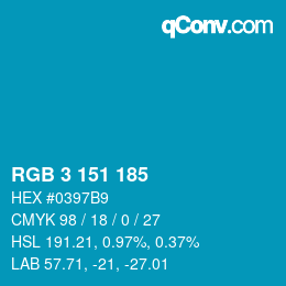 Color code: RGB 3 151 185 | qconv.com