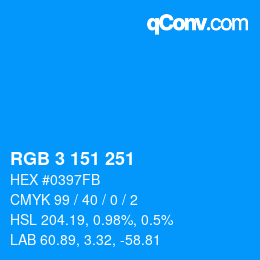 Color code: RGB 3 151 251 | qconv.com