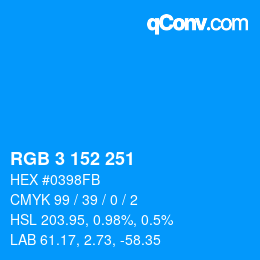 Color code: RGB 3 152 251 | qconv.com