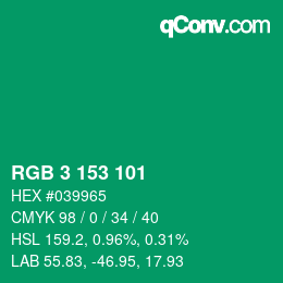 Color code: RGB 3 153 101 | qconv.com