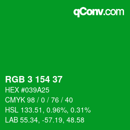 Color code: RGB 3 154 37 | qconv.com