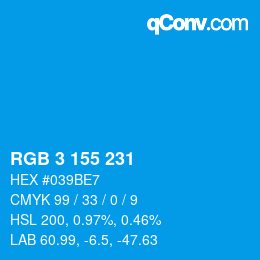 Color code: RGB 3 155 231 | qconv.com