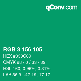 Color code: RGB 3 156 105 | qconv.com