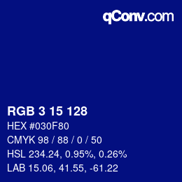 Color code: RGB 3 15 128 | qconv.com