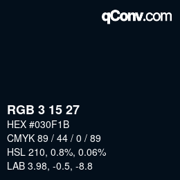 Color code: RGB 3 15 27 | qconv.com
