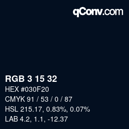 Color code: RGB 3 15 32 | qconv.com