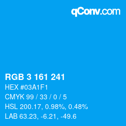 Color code: RGB 3 161 241 | qconv.com