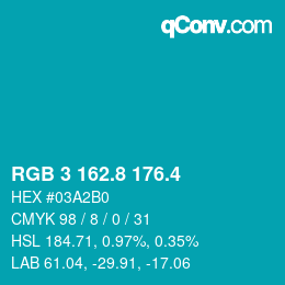 カラーコード: RGB 3 162.8 176.4 | qconv.com