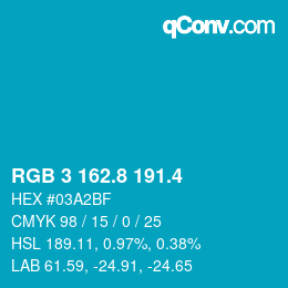 カラーコード: RGB 3 162.8 191.4 | qconv.com