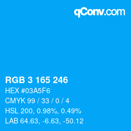 Color code: RGB 3 165 246 | qconv.com
