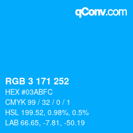 Color code: RGB 3 171 252 | qconv.com