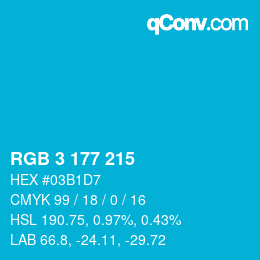 Color code: RGB 3 177 215 | qconv.com
