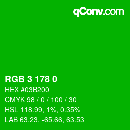 Color code: RGB 3 178 0 | qconv.com
