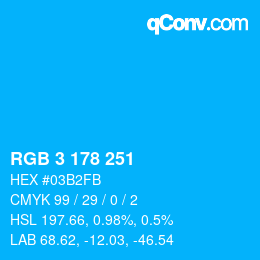 Color code: RGB 3 178 251 | qconv.com