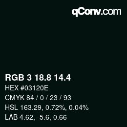 カラーコード: RGB 3 18.8 14.4 | qconv.com