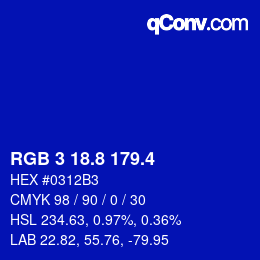 カラーコード: RGB 3 18.8 179.4 | qconv.com