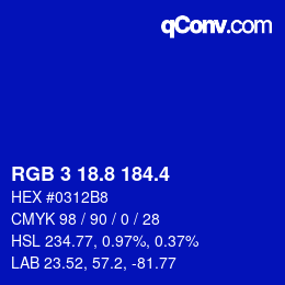カラーコード: RGB 3 18.8 184.4 | qconv.com