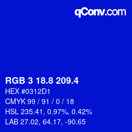 カラーコード: RGB 3 18.8 209.4 | qconv.com