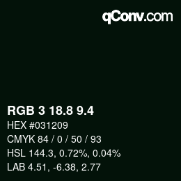 カラーコード: RGB 3 18.8 9.4 | qconv.com