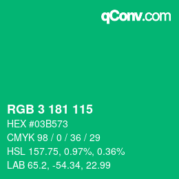 Color code: RGB 3 181 115 | qconv.com