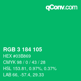 Color code: RGB 3 184 105 | qconv.com