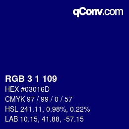 Color code: RGB 3 1 109 | qconv.com