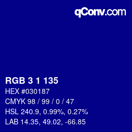 Color code: RGB 3 1 135 | qconv.com