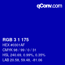 Color code: RGB 3 1 175 | qconv.com