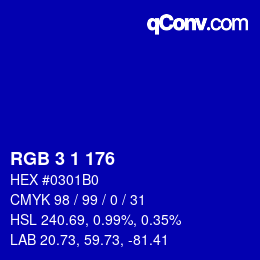 Color code: RGB 3 1 176 | qconv.com