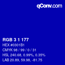 Color code: RGB 3 1 177 | qconv.com