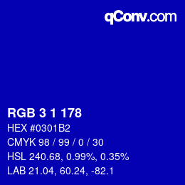 Color code: RGB 3 1 178 | qconv.com