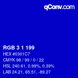 Farbcode: RGB 3 1 199 | qconv.com