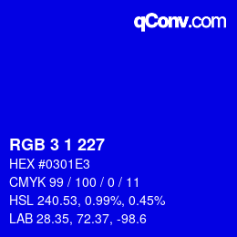 Color code: RGB 3 1 227 | qconv.com