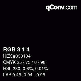 Color code: RGB 3 1 4 | qconv.com