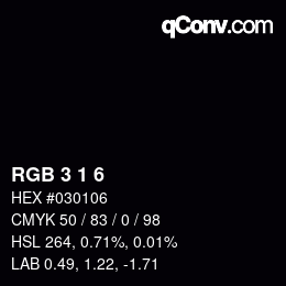 Color code: RGB 3 1 6 | qconv.com