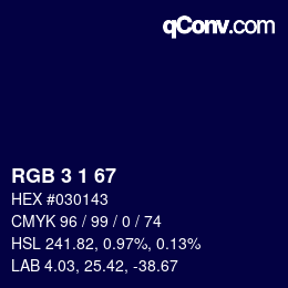 Color code: RGB 3 1 67 | qconv.com
